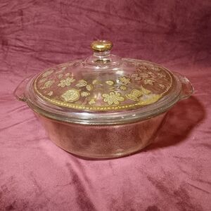 Lid (only) Fits Vintage Georges Briard 2 Qt Fire King Casserole Dish 22K Gold
